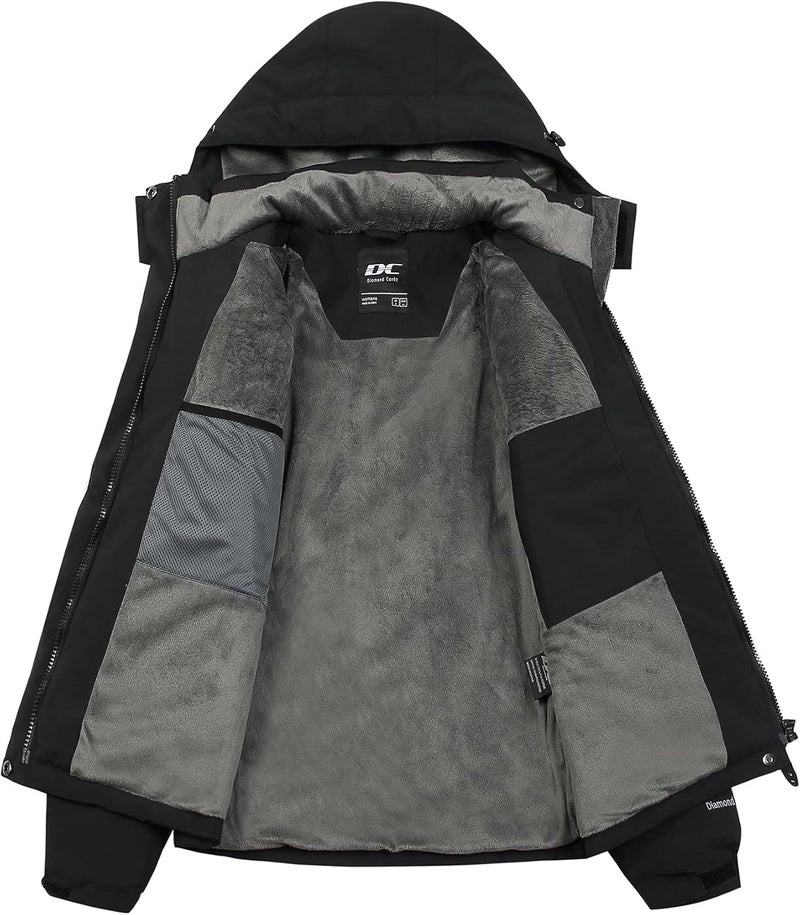 Diamond Candy Women's Winter Ski Jacket Hooded Windproof Warm Jackets Snow Waterproof Rain Coat - Image 3